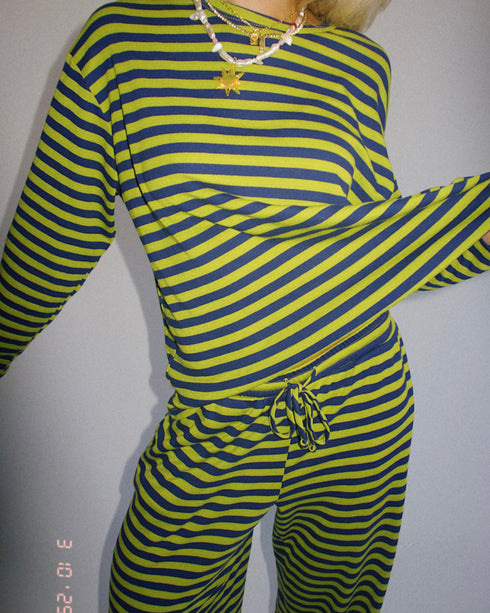 Beach Bum Striped Set // Citrus Green